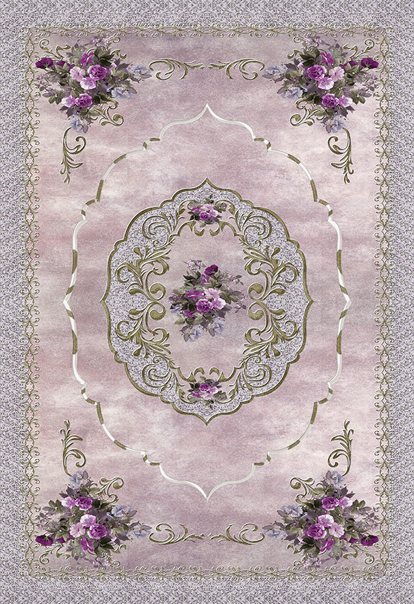 فرش ابریشم ماشینی مدرن و سنتی مناسب حال و پذیرایی برند دفه کد  ABRISHAM SM 884