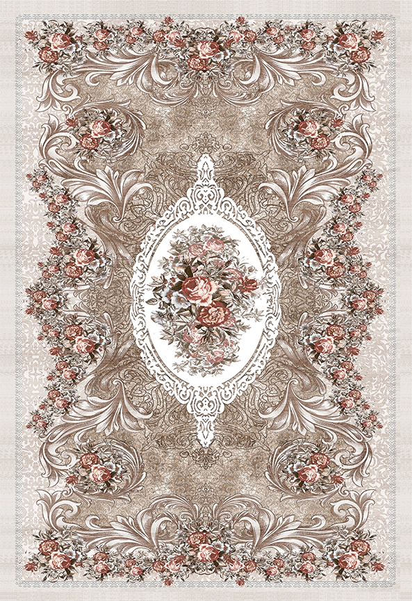 فرش ابریشم ماشینی مدرن و سنتی مناسب حال و پذیرایی برند دفه کد  ABRISHAM SM 885