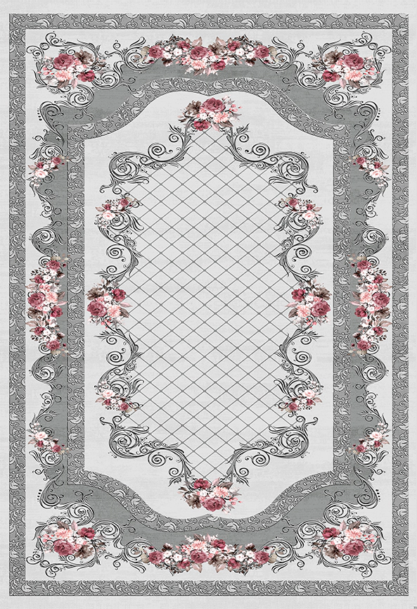 فرش ابریشم ماشینی مدرن و سنتی مناسب حال و پذیرایی برند دفه کد  ABRISHAM SM 887