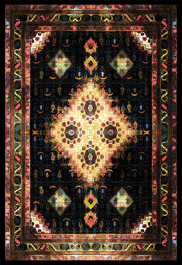 فرش ابریشم ماشینی مدرن و سنتی مناسب حال و پذیرایی برند دفه کد  ABRISHAM SM 891