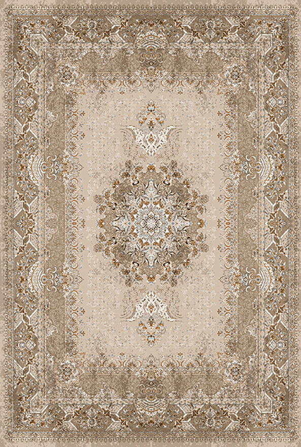 فرش ابریشم ماشینی مدرن و سنتی مناسب حال و پذیرایی برند دفه کد  ABRISHAM SM 906