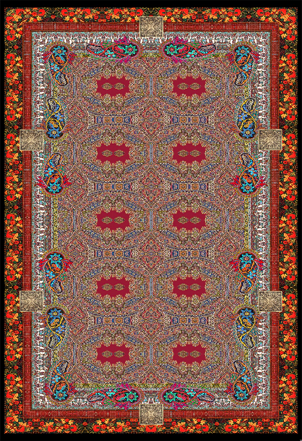 فرش ابریشم ماشینی مدرن و سنتی مناسب حال و پذیرایی برند دفه کد  ABRISHAM SM 911