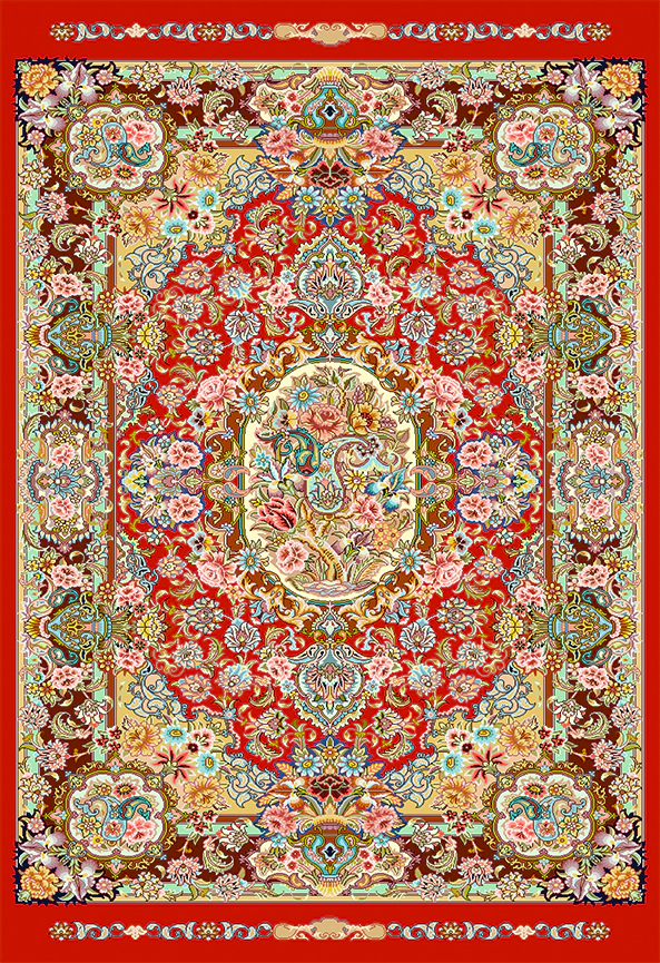 فرش ابریشم ماشینی مدرن و سنتی مناسب حال و پذیرایی برند دفه کد  ABRISHAM SM 912