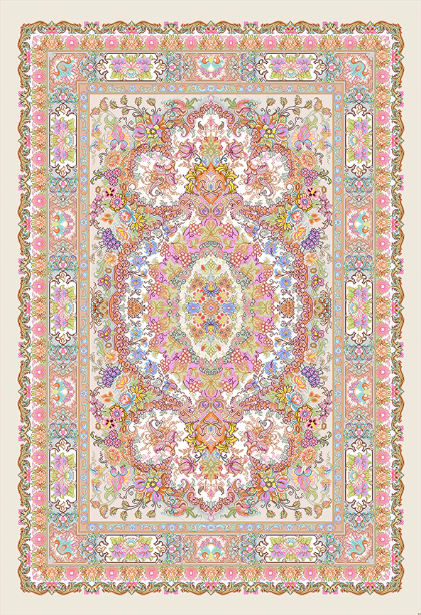 فرش ابریشم ماشینی مدرن و سنتی مناسب حال و پذیرایی برند دفه کد  ABRISHAM SM 913