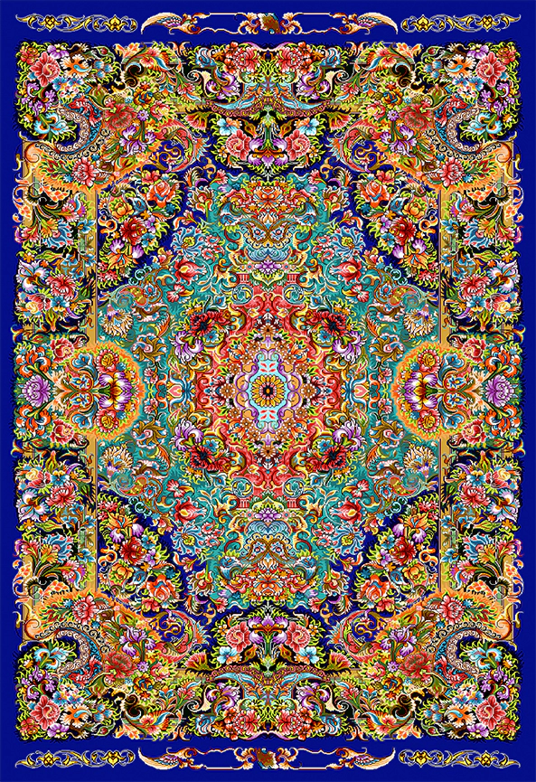 فرش ابریشم ماشینی مدرن و سنتی مناسب حال و پذیرایی برند دفه کد  ABRISHAM SM 917