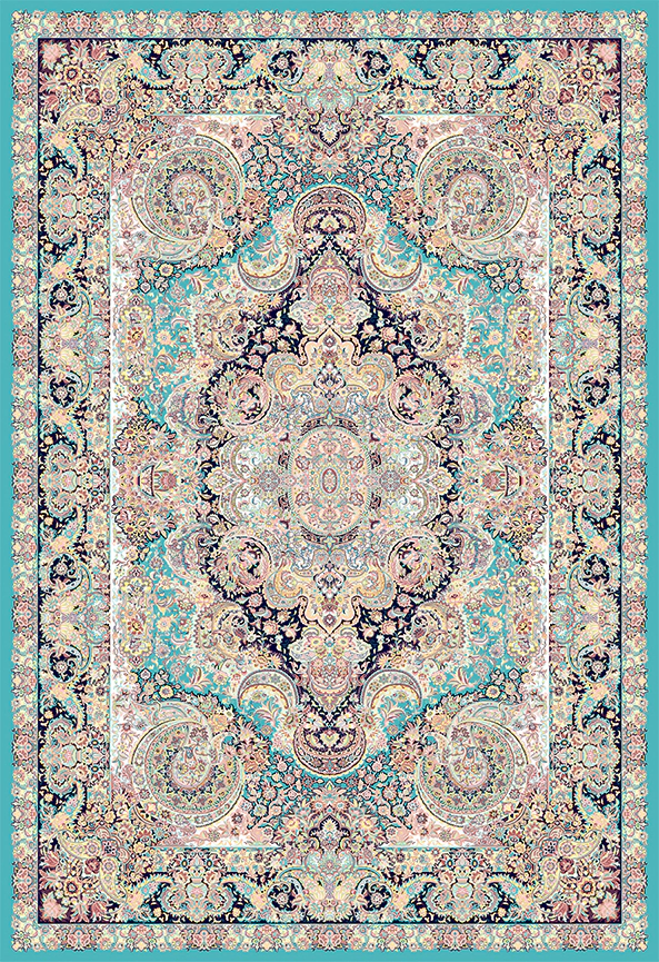 فرش ابریشم ماشینی مدرن و سنتی مناسب حال و پذیرایی برند دفه کد  ABRISHAM SM 923