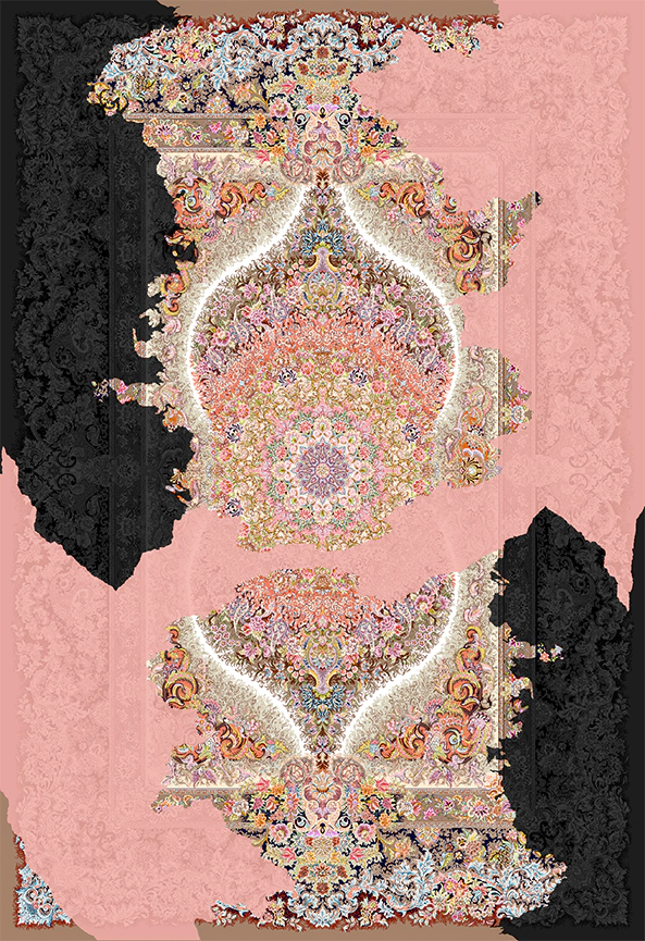 فرش ابریشم ماشینی مدرن و سنتی مناسب حال و پذیرایی برند دفه کد  ABRISHAM SM 925