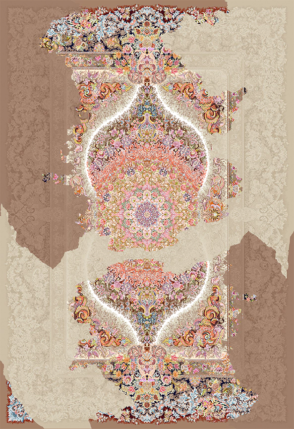 فرش ابریشم ماشینی مدرن و سنتی مناسب حال و پذیرایی برند دفه کد  ABRISHAM SM 926