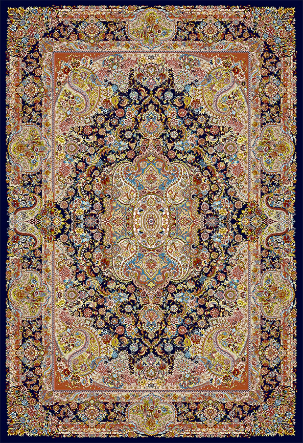 فرش ابریشم ماشینی مدرن و سنتی مناسب حال و پذیرایی برند دفه کد  ABRISHAM SM 927