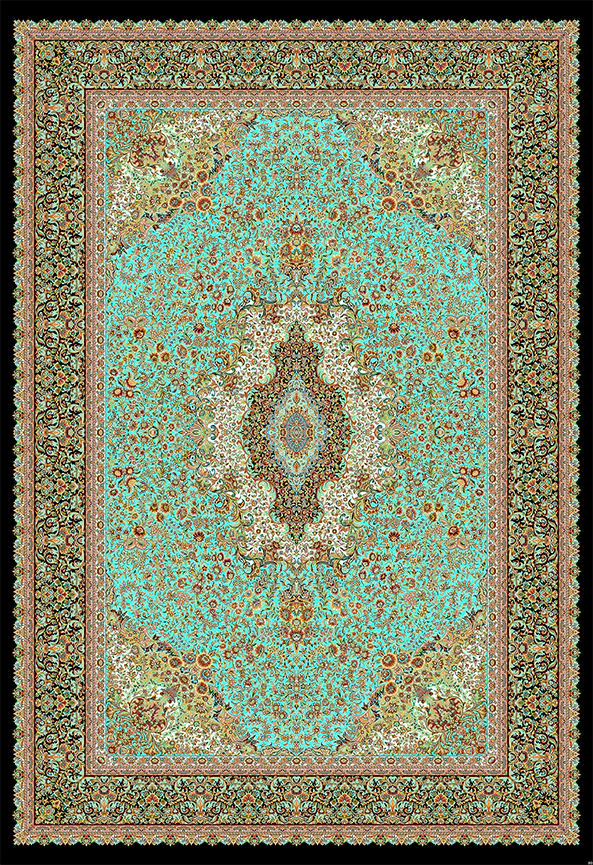 فرش ابریشم ماشینی مدرن و سنتی مناسب حال و پذیرایی برند دفه کد  ABRISHAM SM 928