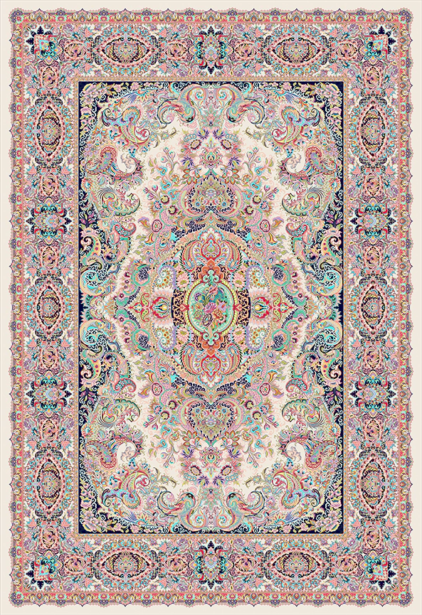 فرش ابریشم ماشینی مدرن و سنتی مناسب حال و پذیرایی برند دفه کد  ABRISHAM SM 929