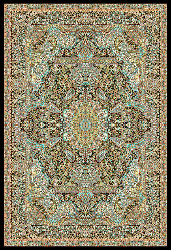 فرش ابریشم ماشینی مدرن و سنتی مناسب حال و پذیرایی برند دفه کد  ABRISHAM SM 932