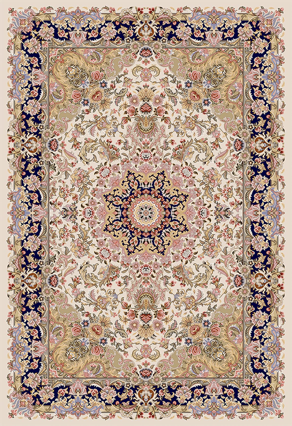 فرش ابریشم ماشینی مدرن و سنتی مناسب حال و پذیرایی برند دفه کد  ABRISHAM SM 934