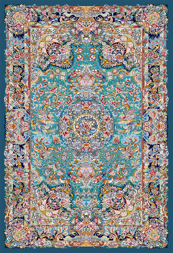 فرش ابریشم ماشینی مدرن و سنتی مناسب حال و پذیرایی برند دفه کد  ABRISHAM SM 935