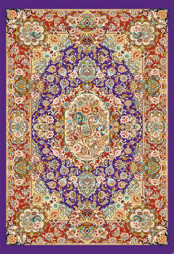 فرش ابریشم ماشینی مدرن و سنتی مناسب حال و پذیرایی برند دفه کد  ABRISHAM SM 936