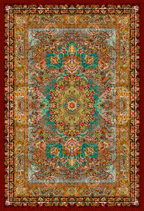 فرش ابریشم ماشینی مدرن و سنتی مناسب حال و پذیرایی برند دفه کد  ABRISHAM SM 937