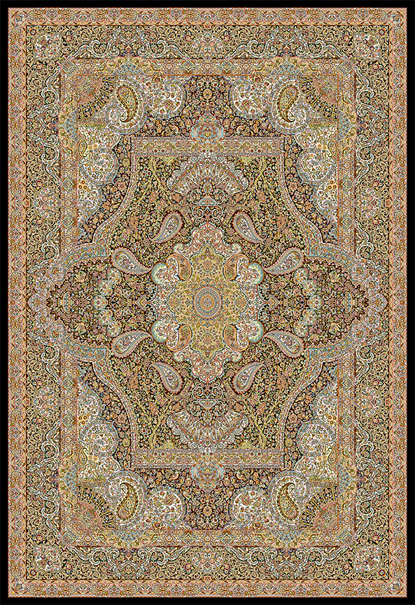 فرش ابریشم ماشینی مدرن و سنتی مناسب حال و پذیرایی برند دفه کد  ABRISHAM SM 938