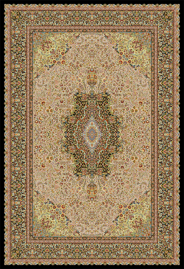 فرش ابریشم ماشینی مدرن و سنتی مناسب حال و پذیرایی برند دفه کد  ABRISHAM SM 940