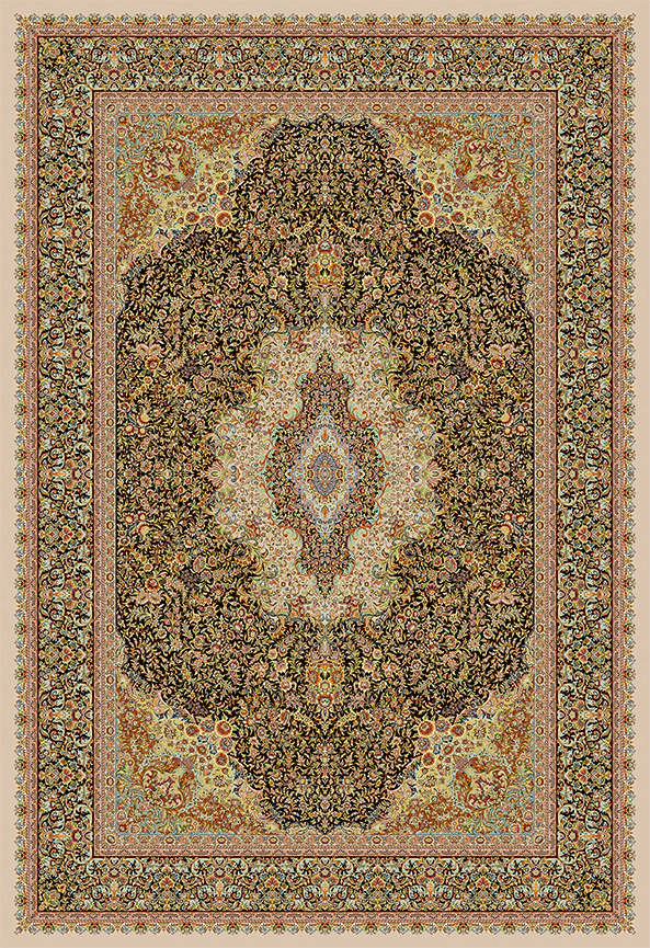 فرش ابریشم ماشینی مدرن و سنتی مناسب حال و پذیرایی برند دفه کد  ABRISHAM SM 941