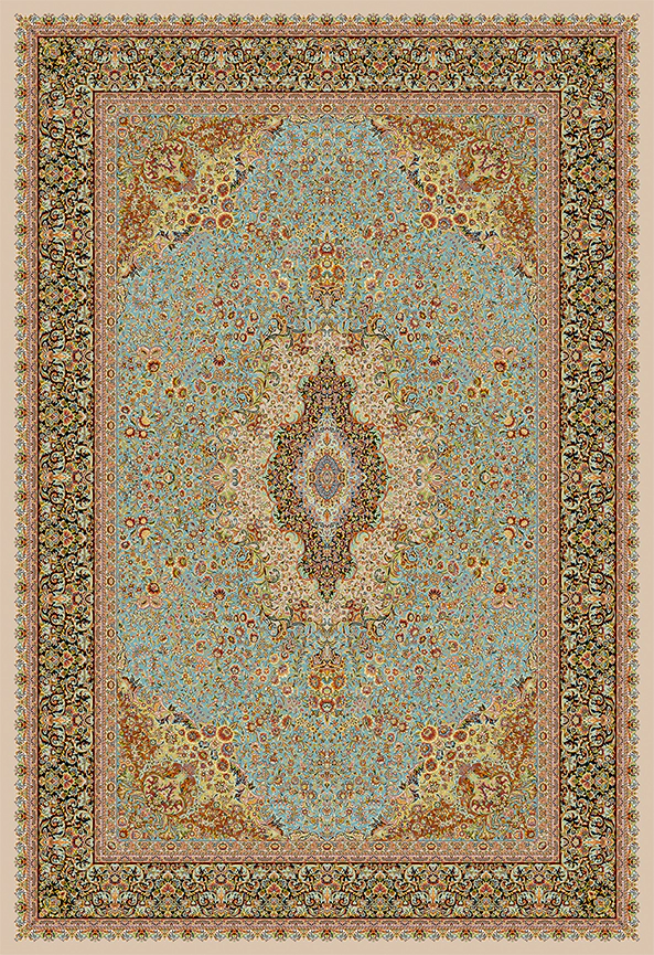 فرش ابریشم ماشینی مدرن و سنتی مناسب حال و پذیرایی برند دفه کد  ABRISHAM SM 942