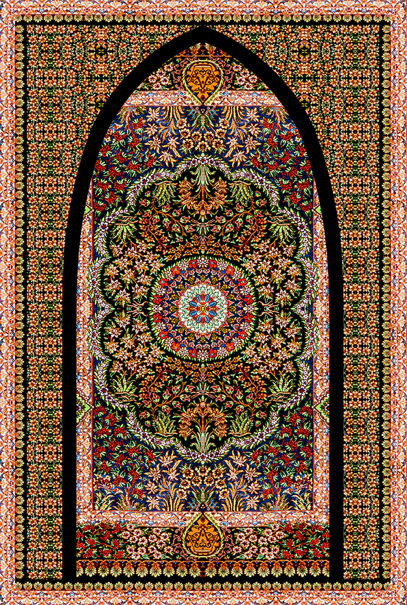 فرش ابریشم ماشینی مدرن و سنتی مناسب حال و پذیرایی برند دفه کد  ABRISHAM SM 945