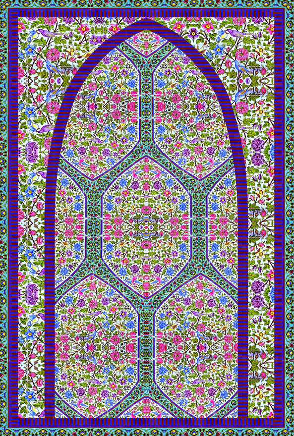 فرش ابریشم ماشینی مدرن و سنتی مناسب حال و پذیرایی برند دفه کد  ABRISHAM SM 948