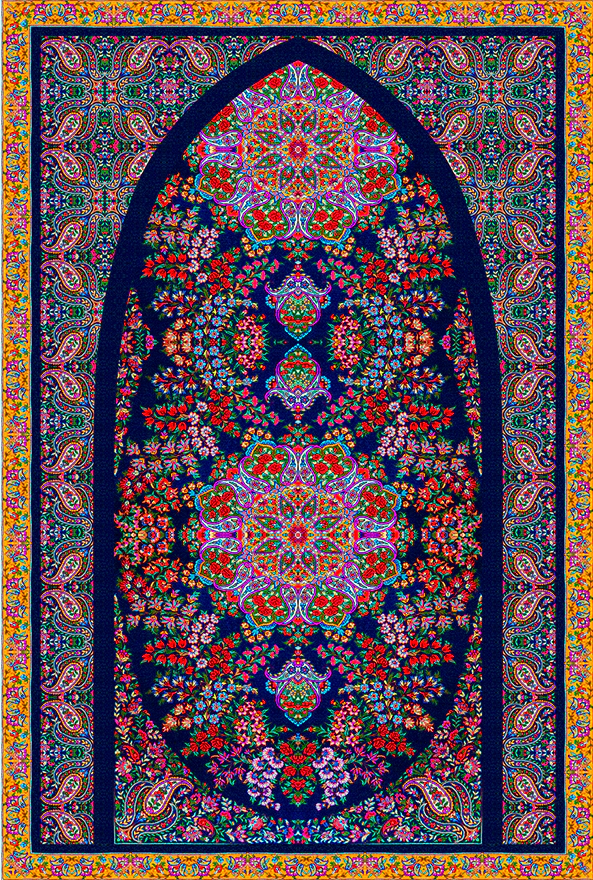 فرش ابریشم ماشینی مدرن و سنتی مناسب حال و پذیرایی برند دفه کد  ABRISHAM SM 951