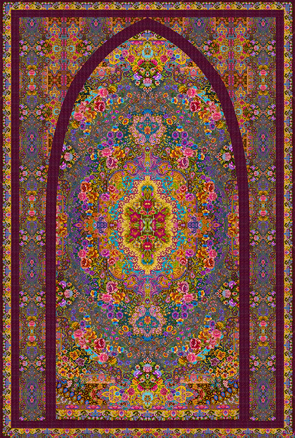 فرش ابریشم ماشینی مدرن و سنتی مناسب حال و پذیرایی برند دفه کد  ABRISHAM SM 953