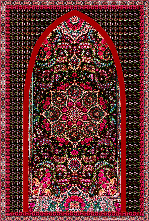 فرش ابریشم ماشینی مدرن و سنتی مناسب حال و پذیرایی برند دفه کد  ABRISHAM SM 955