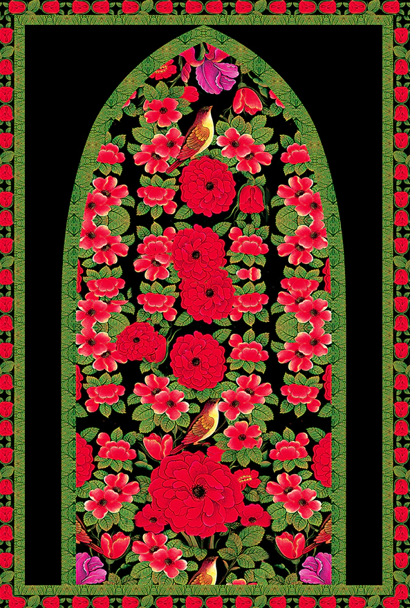 فرش ابریشم ماشینی مدرن و سنتی مناسب حال و پذیرایی برند دفه کد  ABRISHAM SM 957