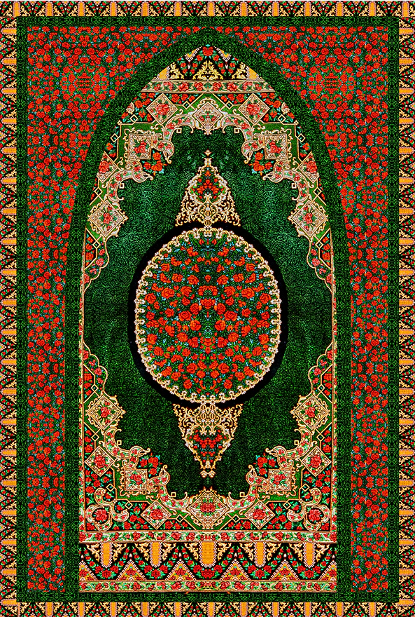 فرش ابریشم ماشینی مدرن و سنتی مناسب حال و پذیرایی برند دفه کد  ABRISHAM SM 959