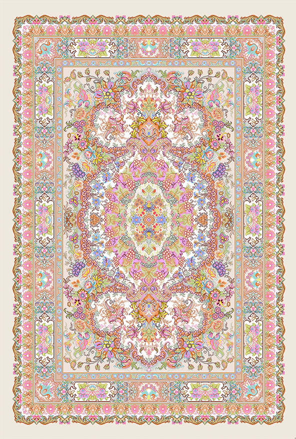 فرش ابریشم ماشینی مدرن و سنتی مناسب حال و پذیرایی برند دفه کد  ABRISHAM SM 960