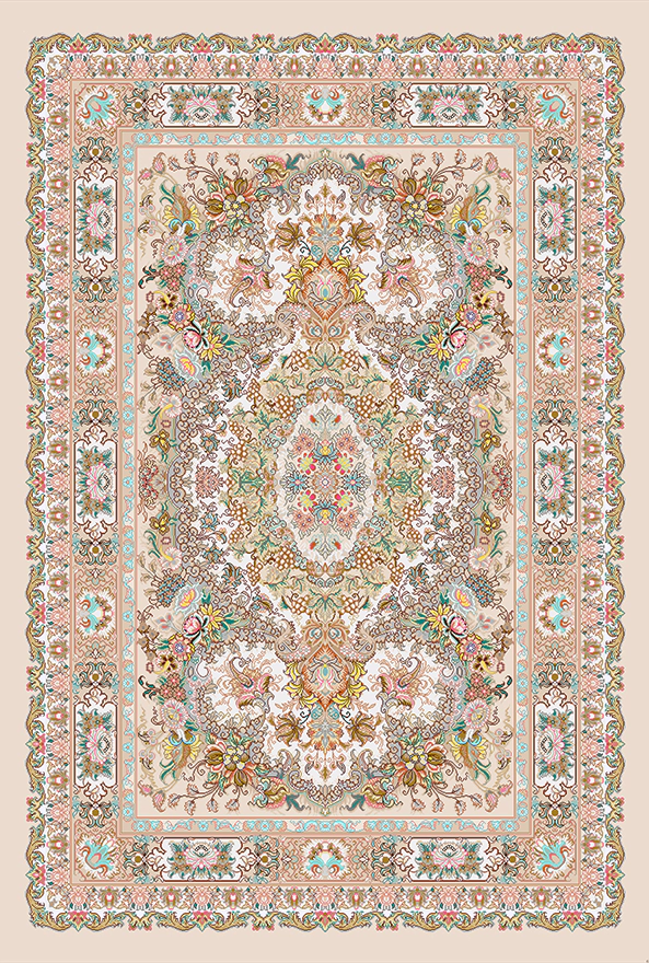 فرش ابریشم ماشینی مدرن و سنتی مناسب حال و پذیرایی برند دفه کد  ABRISHAM SM 961