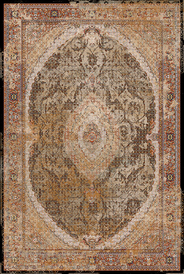 فرش ابریشم ماشینی مدرن و سنتی مناسب حال و پذیرایی برند دفه کد  ABRISHAM SM 968