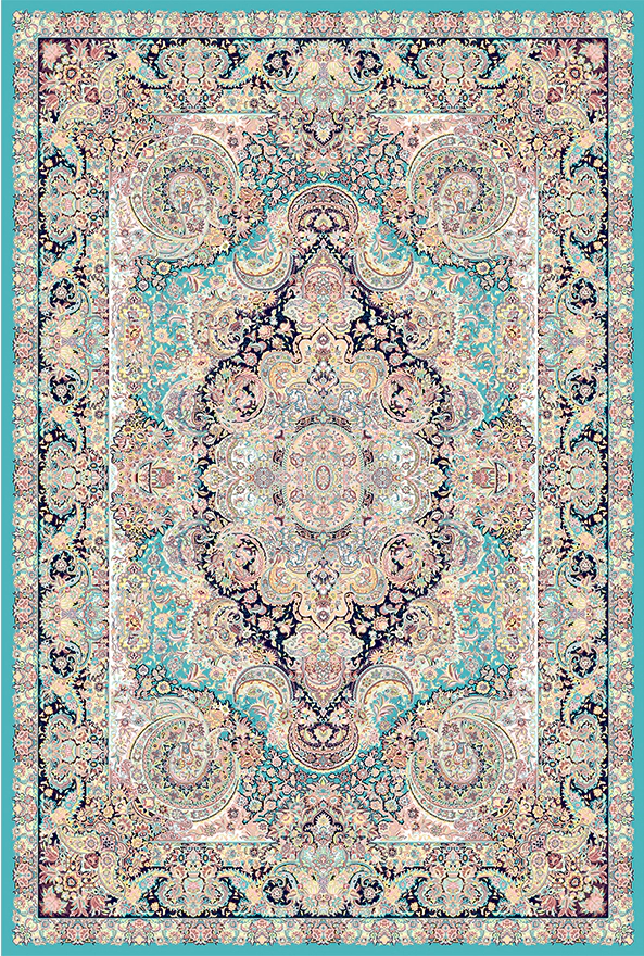 فرش ابریشم ماشینی مدرن و سنتی مناسب حال و پذیرایی برند دفه کد  ABRISHAM SM 970