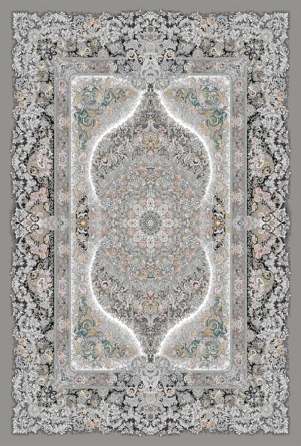 فرش ابریشم ماشینی مدرن و سنتی مناسب حال و پذیرایی برند دفه کد  ABRISHAM SM 975