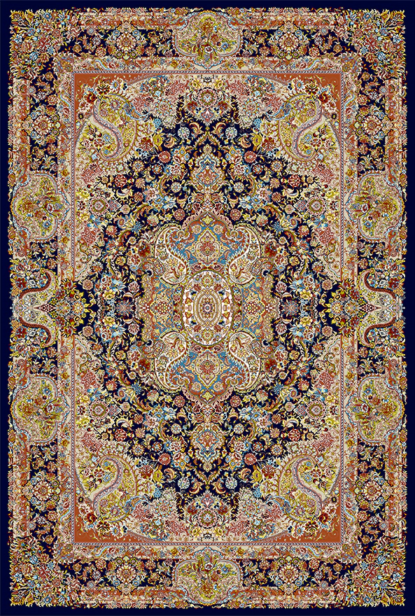 فرش ابریشم ماشینی مدرن و سنتی مناسب حال و پذیرایی برند دفه کد  ABRISHAM SM 979