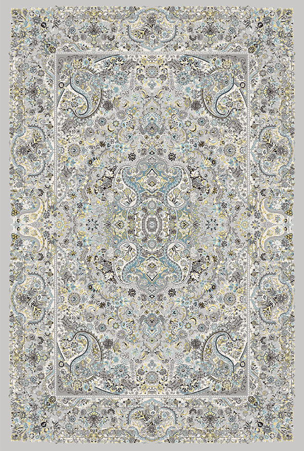 فرش ابریشم ماشینی مدرن و سنتی مناسب حال و پذیرایی برند دفه کد  ABRISHAM SM 981