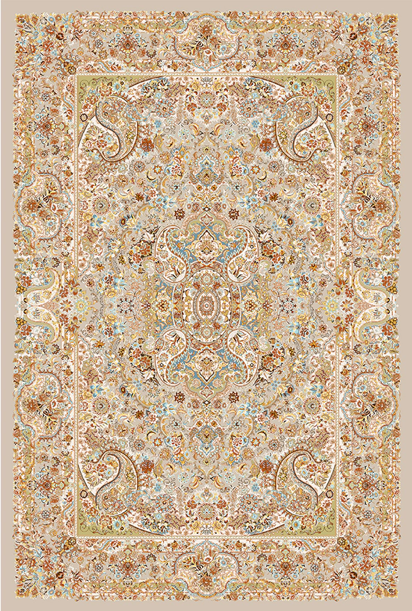 فرش ابریشم ماشینی مدرن و سنتی مناسب حال و پذیرایی برند دفه کد  ABRISHAM SM 982