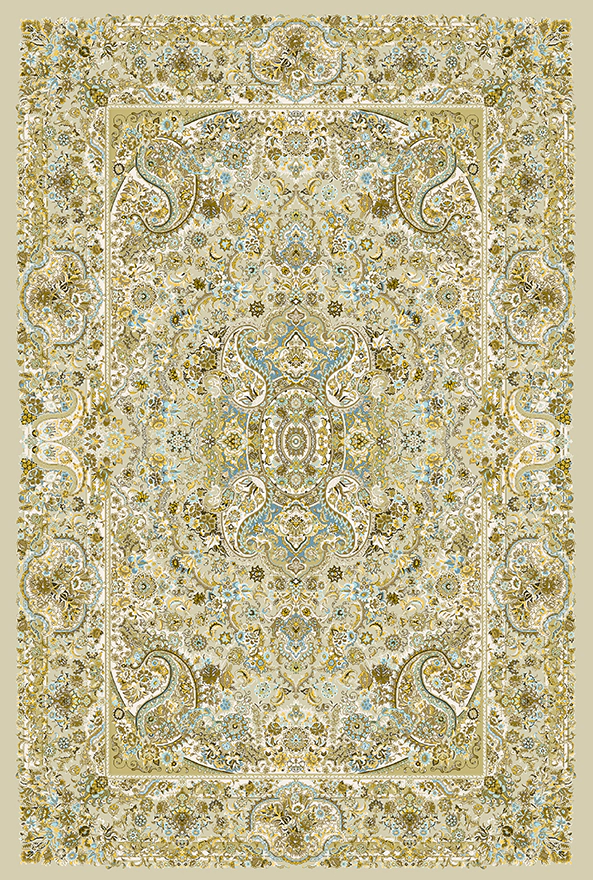 فرش ابریشم ماشینی مدرن و سنتی مناسب حال و پذیرایی برند دفه کد  ABRISHAM SM 983