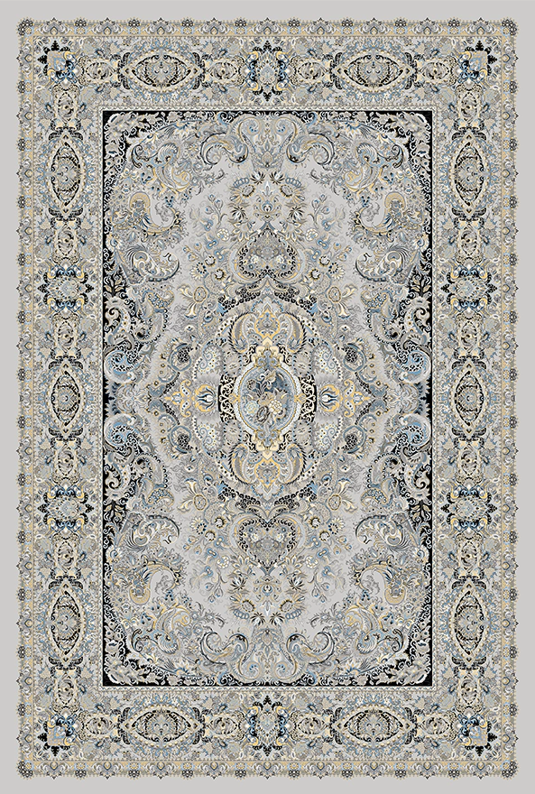 فرش ابریشم ماشینی مدرن و سنتی مناسب حال و پذیرایی برند دفه کد  ABRISHAM SM 986