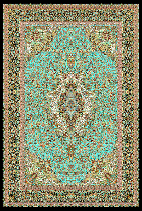 فرش ابریشم ماشینی مدرن و سنتی مناسب حال و پذیرایی برند دفه کد  ABRISHAM SM 987