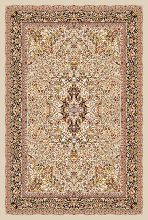 فرش ابریشم ماشینی مدرن و سنتی مناسب حال و پذیرایی برند دفه کد  ABRISHAM SM 988