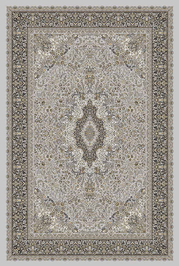 فرش ابریشم ماشینی مدرن و سنتی مناسب حال و پذیرایی برند دفه کد  ABRISHAM SM 989