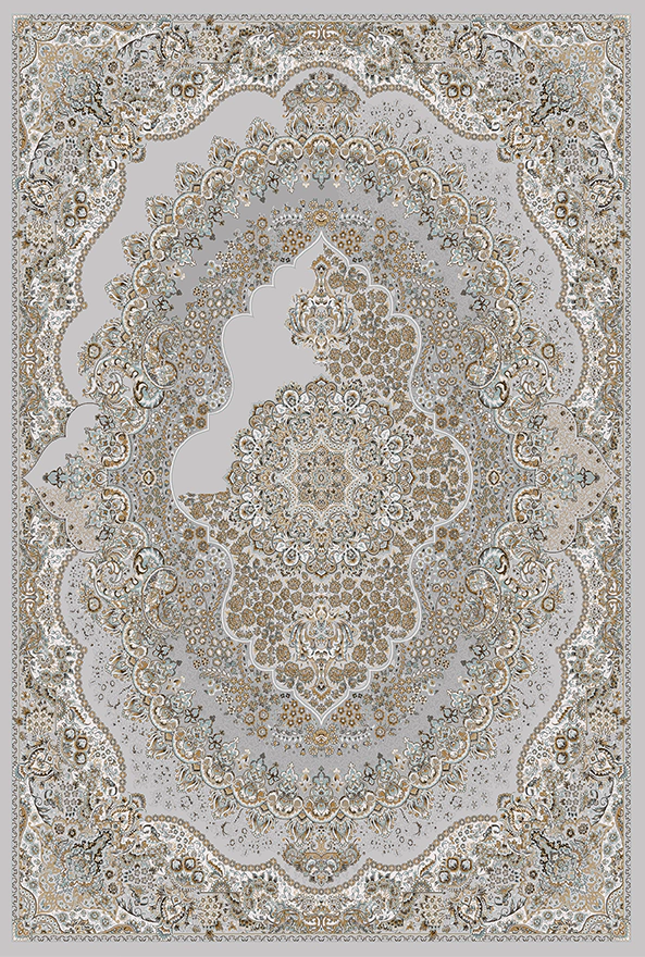 فرش ابریشم ماشینی مدرن و سنتی مناسب حال و پذیرایی برند دفه کد  ABRISHAM SM 997