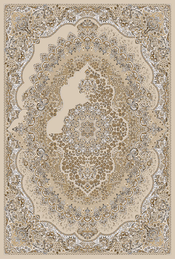 فرش ابریشم ماشینی مدرن و سنتی مناسب حال و پذیرایی برند دفه کد  ABRISHAM SM 998