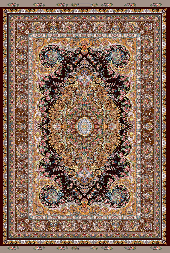 فرش ابریشم ماشینی مدرن و سنتی مناسب حال و پذیرایی برند دفه کد  ABRISHAM SM 1002