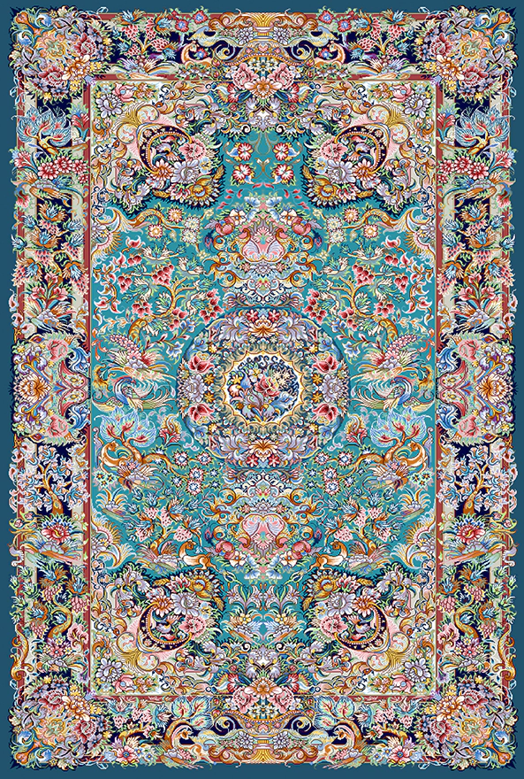 فرش ابریشم ماشینی مدرن و سنتی مناسب حال و پذیرایی برند دفه کد  ABRISHAM SM 1004