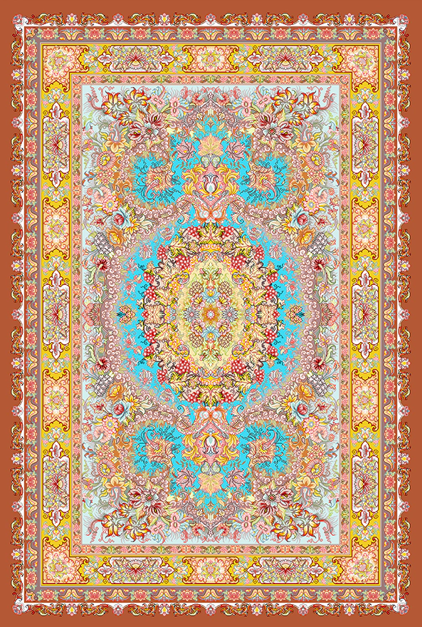 فرش ابریشم ماشینی مدرن و سنتی مناسب حال و پذیرایی برند دفه کد  ABRISHAM SM 1007