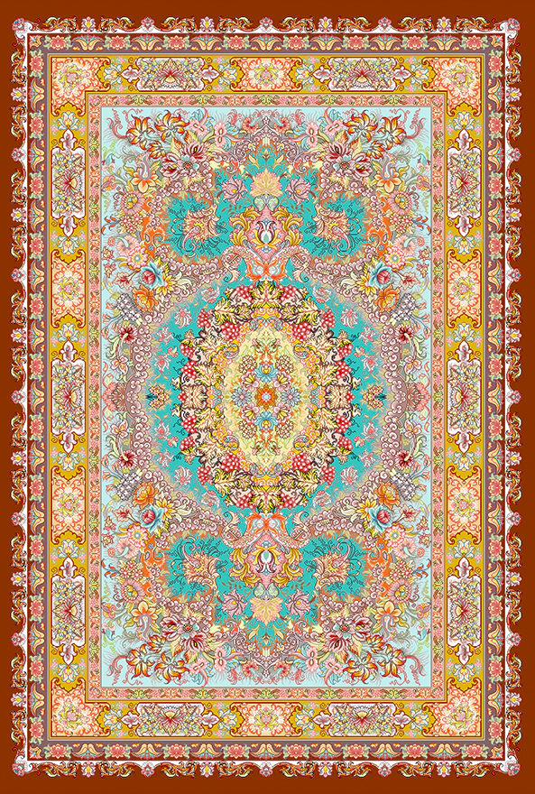 فرش ابریشم ماشینی مدرن و سنتی مناسب حال و پذیرایی برند دفه کد  ABRISHAM SM 1008